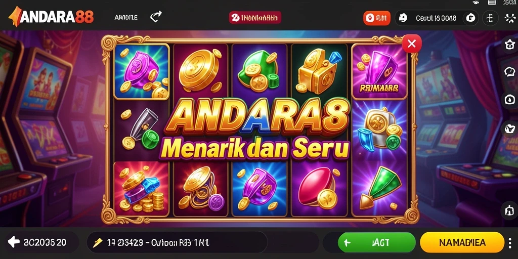 Tangkapan layar gameplay slot ANDARA88 yang menegangkan dan penuh warna.