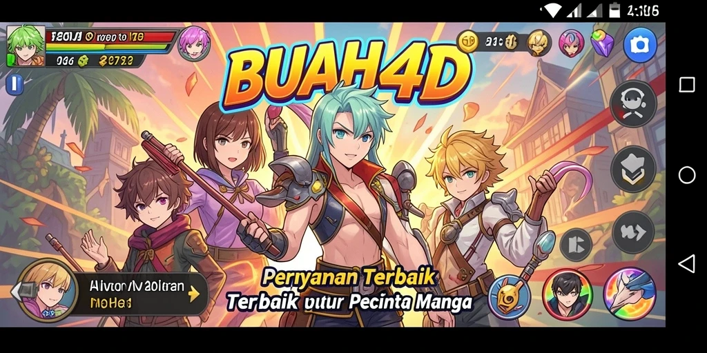 Screenshot menampilkan karakter Anime dalam aksi seru gameplay BUAH4D.