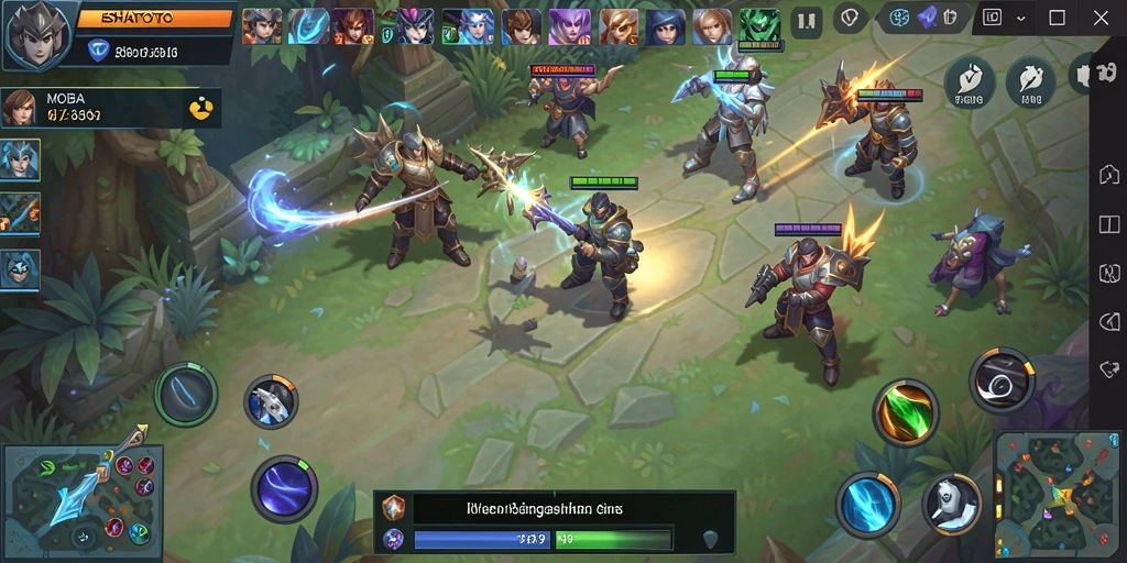 Tampilan aksi seru dari ESHATOTO dalam pertarungan MOBA.