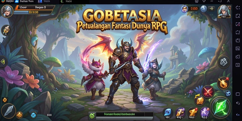 Tampilan gameplay RPG GOBETASIA yang menakjubkan dan interaktif.