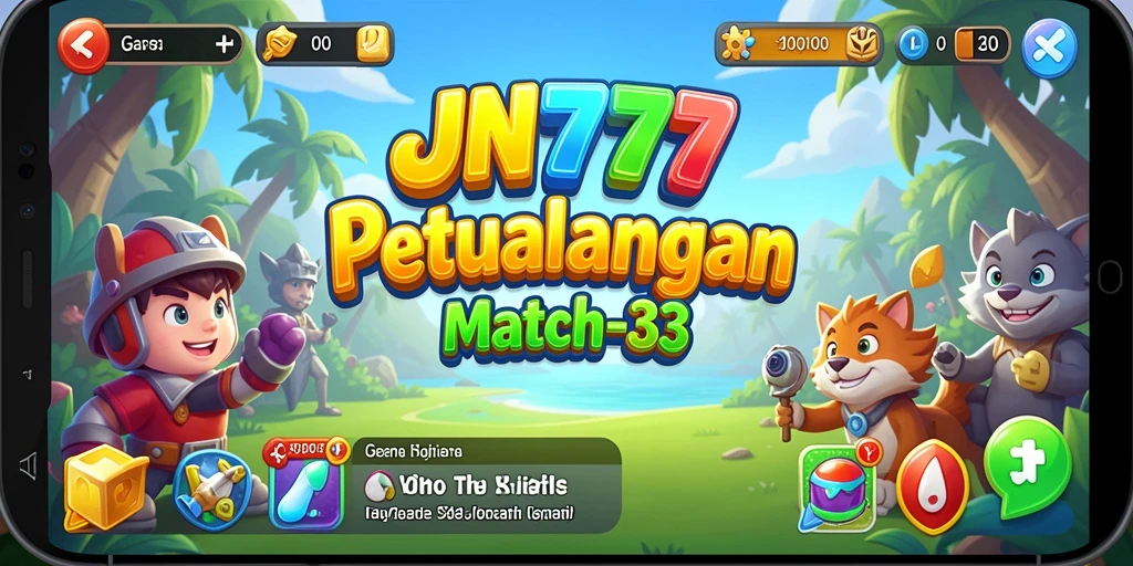 Tangkapan layar menampilkan gameplay Match-3 yang penuh warna dan menantang.