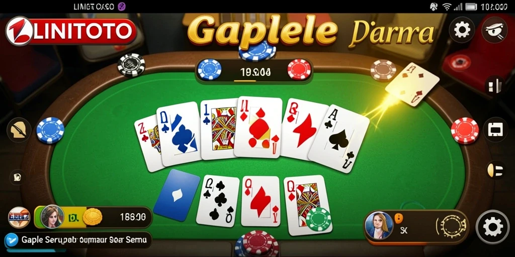 Tampilan gameplay Gaple LINITOTO yang seru dan interaktif.
