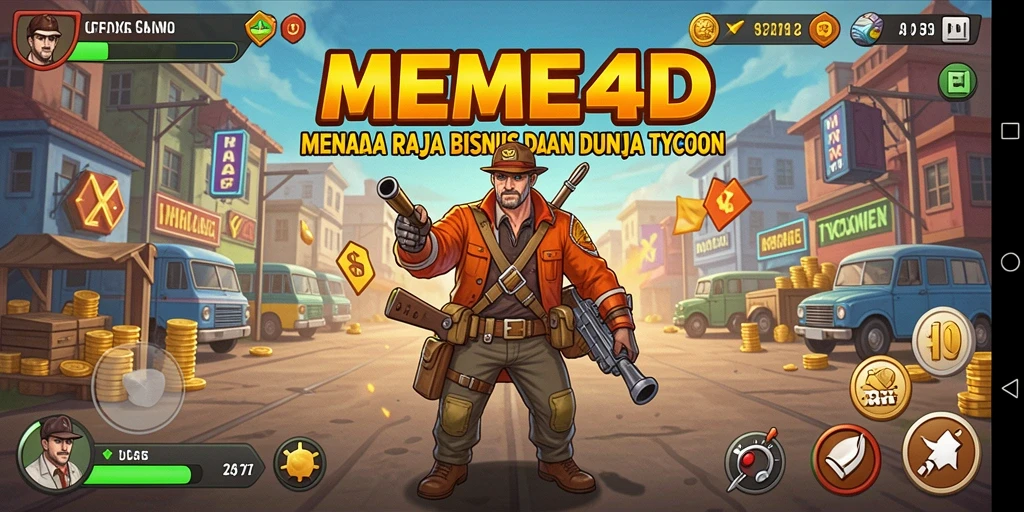 Screenshot gameplay MEME4D menampilkan keseruan dalam membangun bisnis.