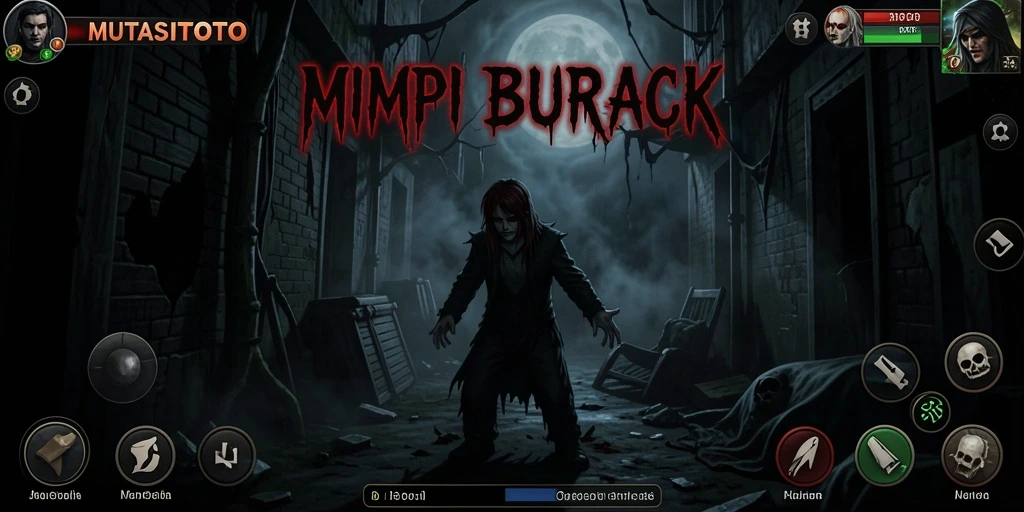 Screenshot gameplay menampilkan suasana mencekam dari MUTASITOTO.
