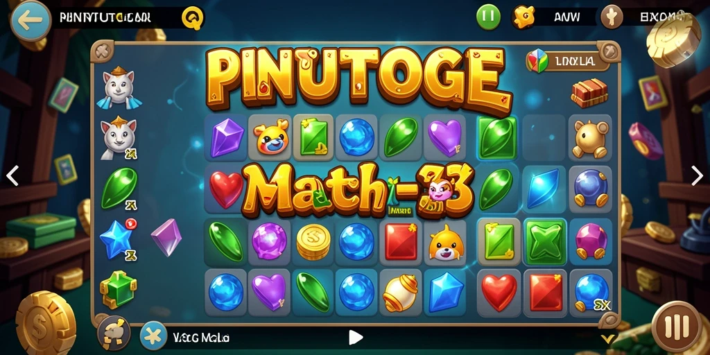 Screenshot PINTUTOGEL yang memperlihatkan gameplay Match-3 yang penuh warna.
