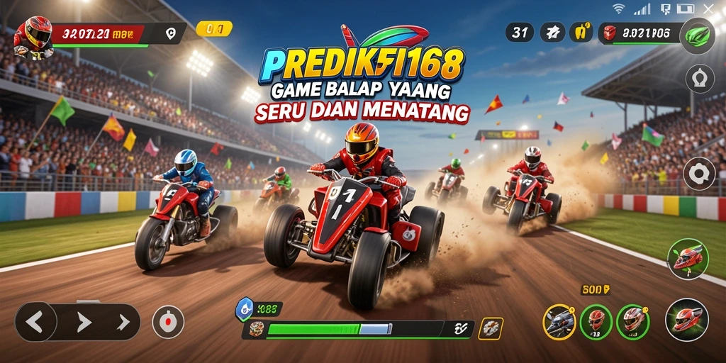 Screenshot gameplay PREDIKSI168 menampilkan aksi balapan yang mendebarkan.