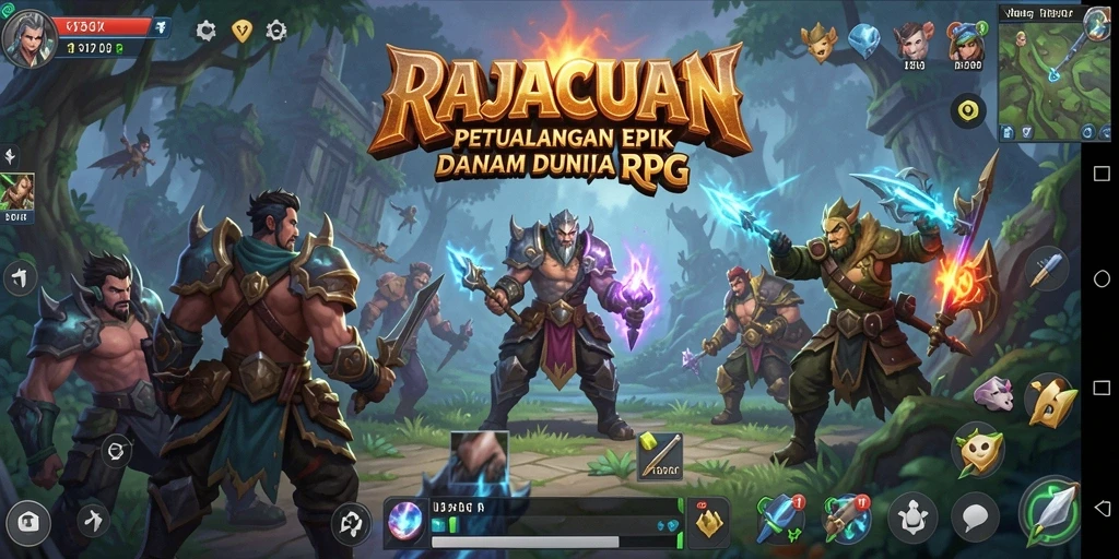 Screenshot gameplay RAJACUAN menampilkan grafis fantasi yang menakjubkan.
