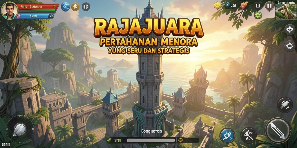Tangkapan layar dari gameplay menarik RAJAJUARA dalam Tower Defense.