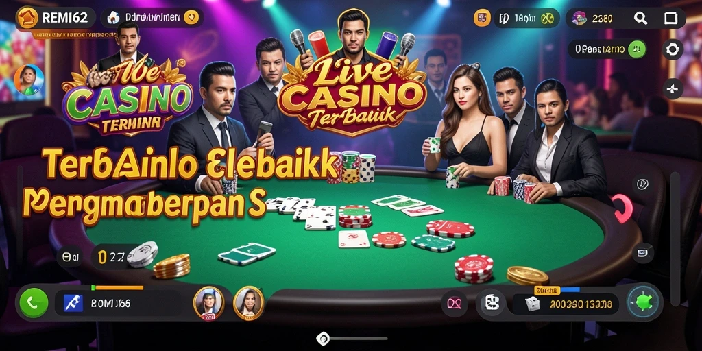 Screenshot live gameplay REMI62 dengan dealer profesional.
