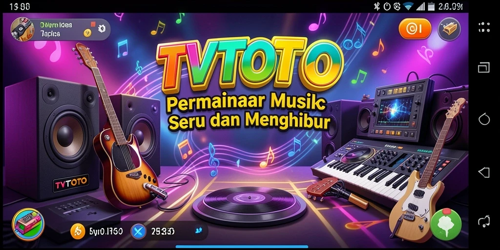 Tampilan gameplay menarik dari TVTOTO saat memainkan musik.