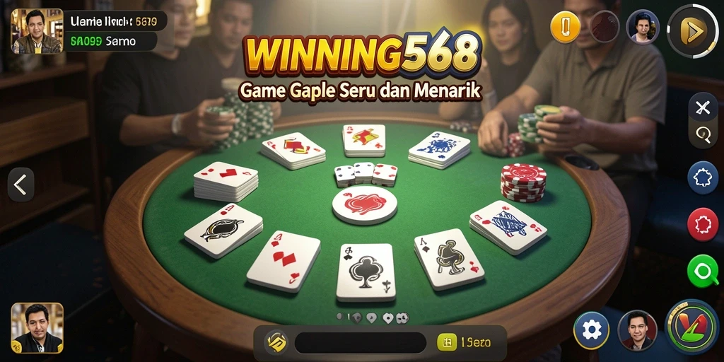 Tampilan gameplay Gaple yang seru dan mengasyikkan di WINNING568.